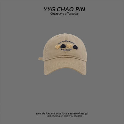 Baseball Cap Heart Embroidered