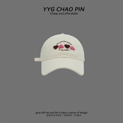Baseball Cap Heart Embroidered