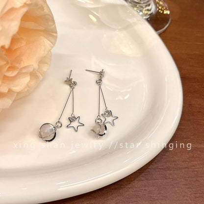 Faux Star Alloy Gemstone Dangle Earring