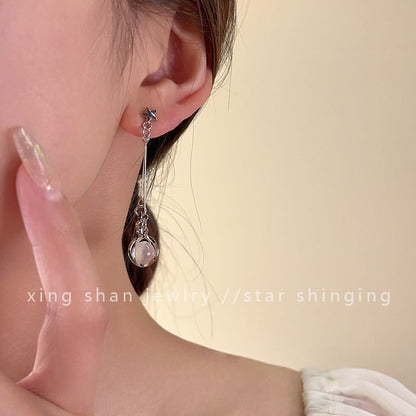 Faux Star Alloy Gemstone Dangle Earring