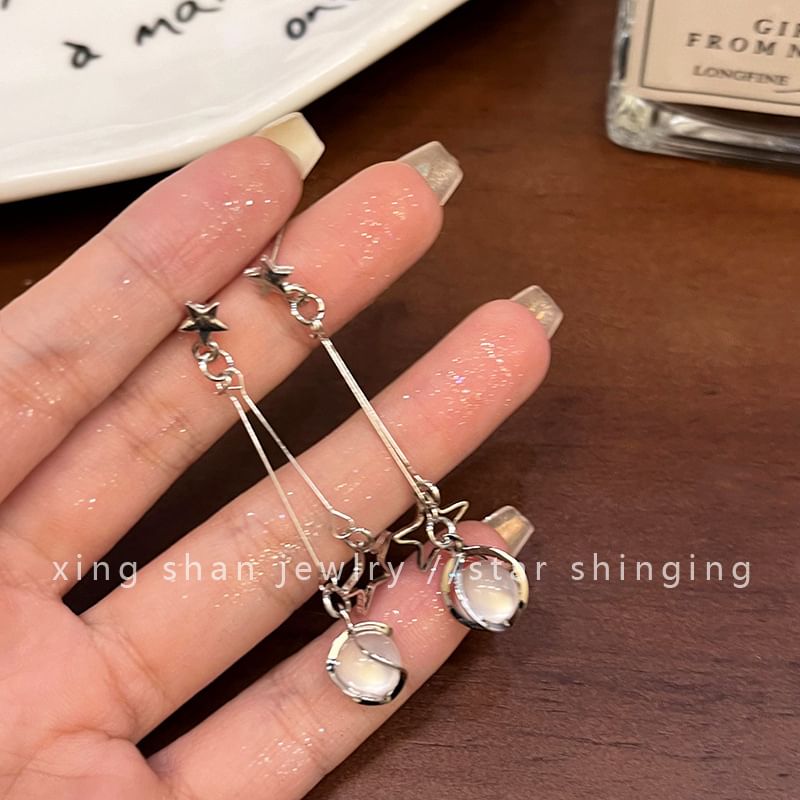 Faux Star Alloy Gemstone Dangle Earring