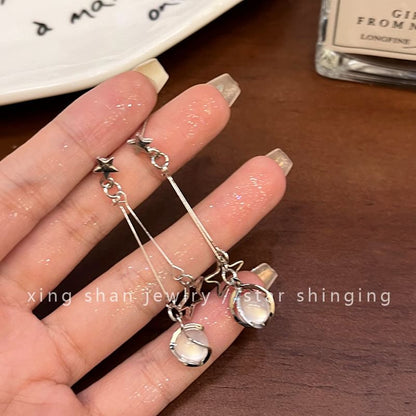 Faux Star Alloy Gemstone Dangle Earring