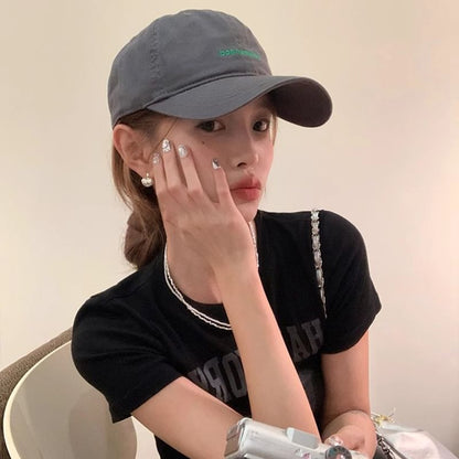 Lettering Cap Embroidered Baseball