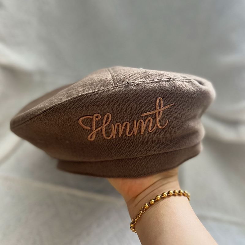 Beret Embroidered Lettering
