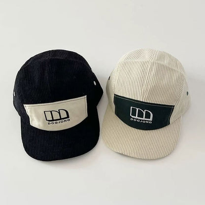 Panel Baseball Cap Corduroy Lettering Embroidered