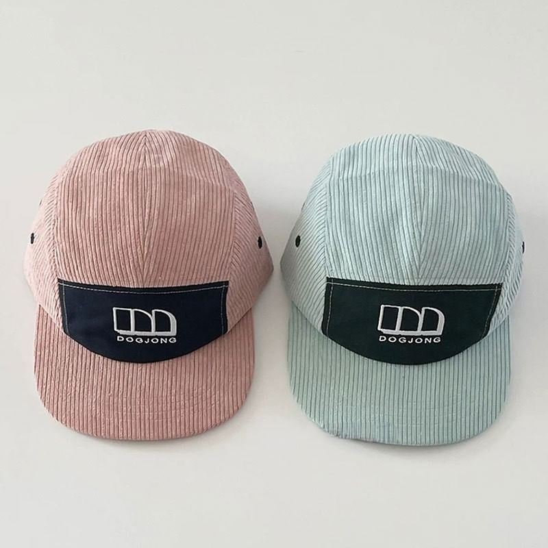 Panel Baseball Cap Corduroy Lettering Embroidered