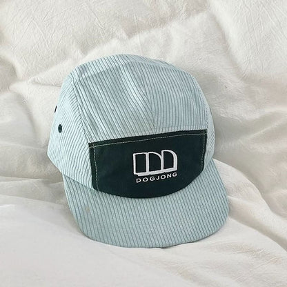 Panel Baseball Cap Corduroy Lettering Embroidered