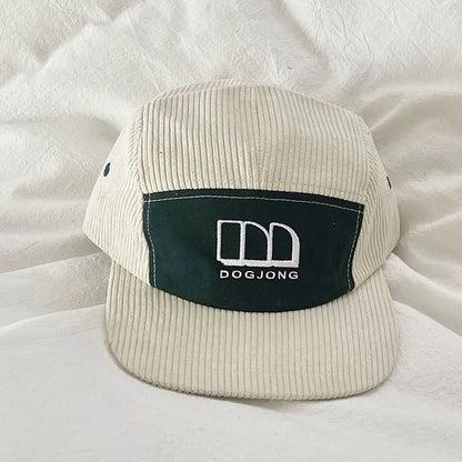 Panel Baseball Cap Corduroy Lettering Embroidered