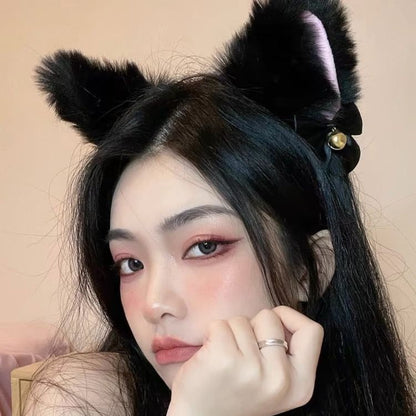 Halloween Cat Ear Chenille Party Headband