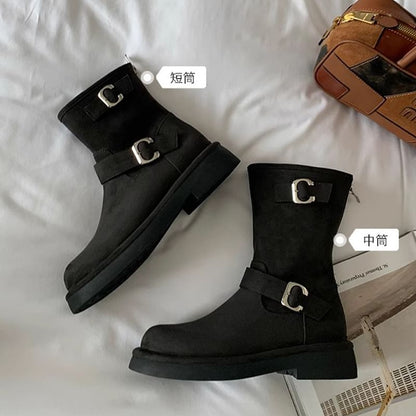 Designs) Boots Faux Buckled Suede (Various