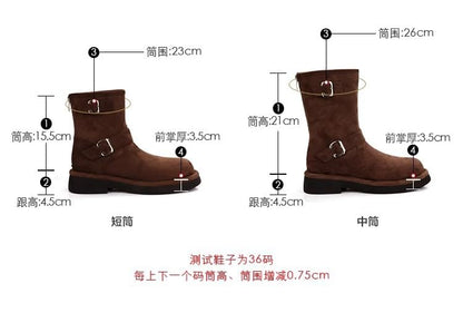 Designs) Boots Faux Buckled Suede (Various
