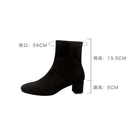 Short Boots Heel Chunky