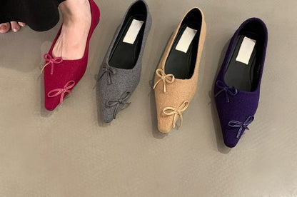Sample Pointed Toe Bow Flats