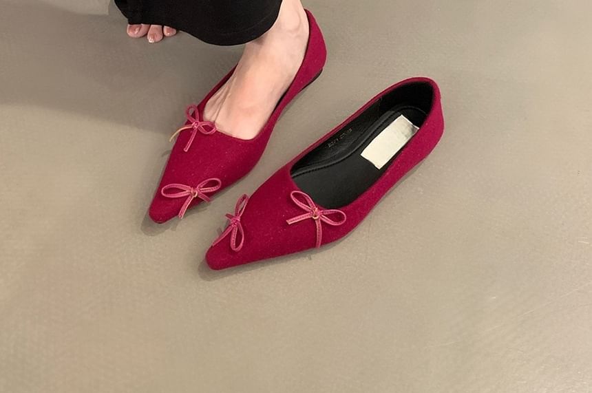 Sample Pointed Toe Bow Flats