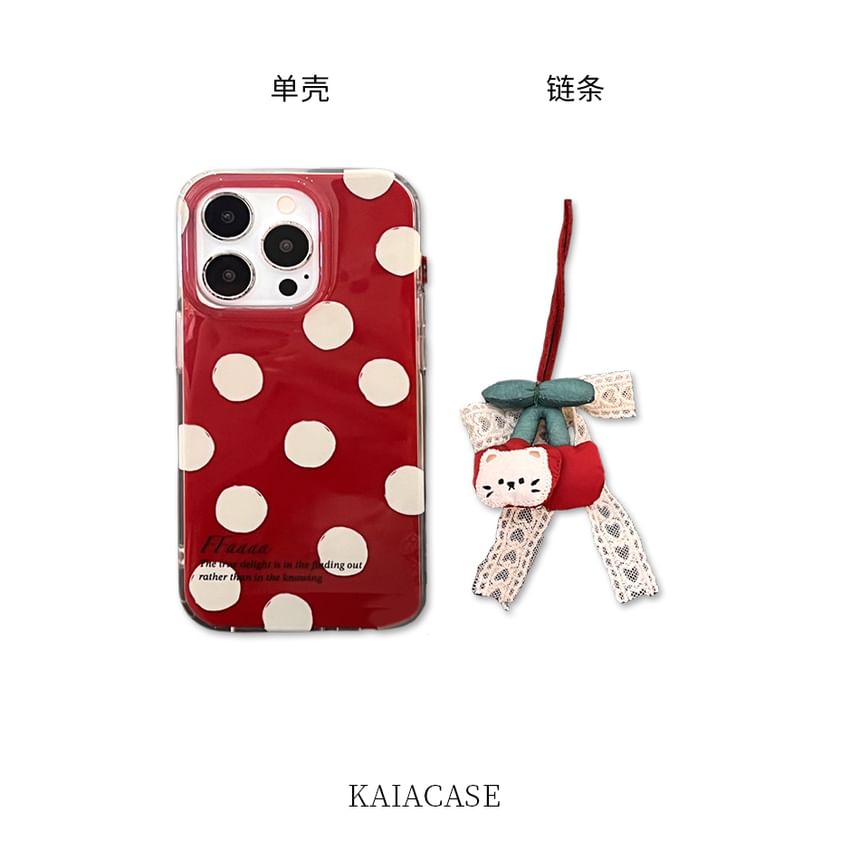 Set Charm Dot / Cherry Phone Polka Case