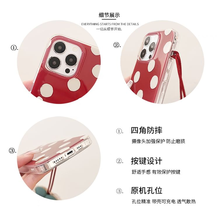 Set Charm Dot / Cherry Phone Polka Case