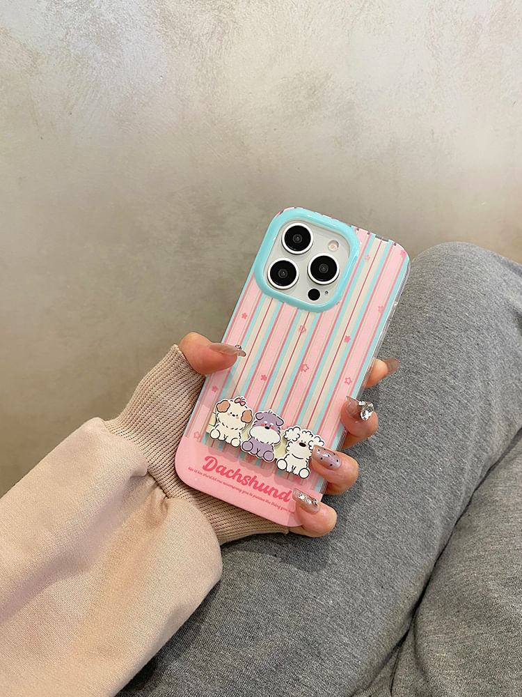 Case Striped Set Dog / Phone Stand