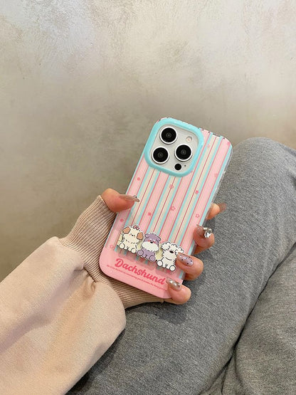 Case Striped Set Dog / Phone Stand