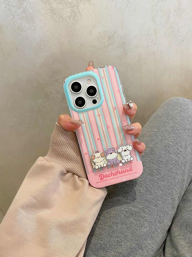 Case Striped Set Dog / Phone Stand