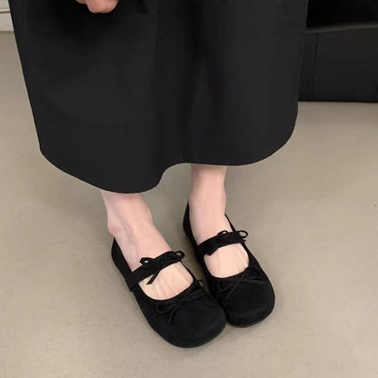 Jane Plain Accent Bow Mary Flats