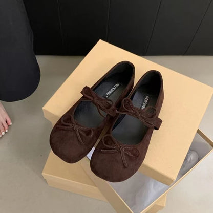Jane Plain Accent Bow Mary Flats