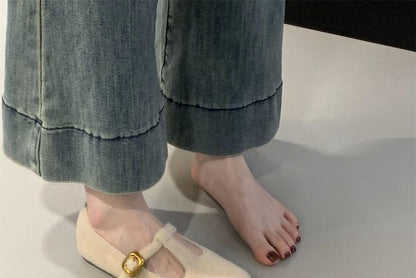 Sample Plain T-Strap Flats