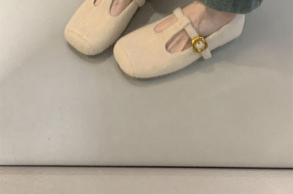 Sample Plain T-Strap Flats
