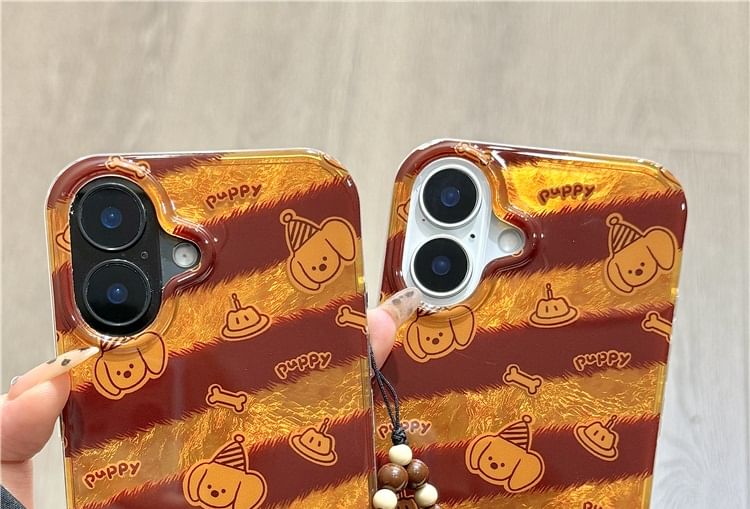 Case Phone Dog Striped Strap