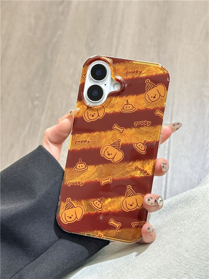 Case Phone Dog Striped Strap