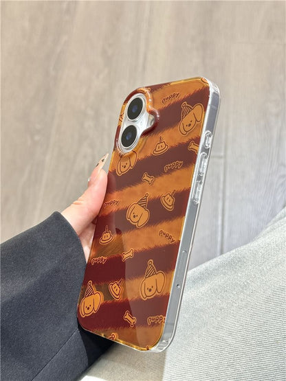 Case Phone Dog Striped Strap