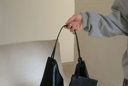 Wholesale Sample Bag With Leather Faux Pouch Plain Tote