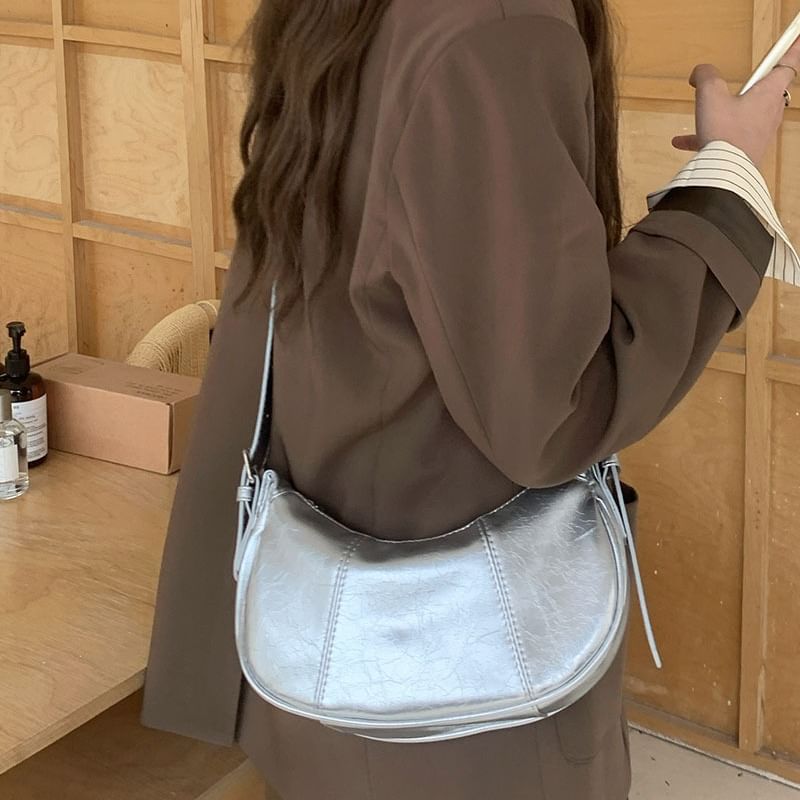 Wholesale Sample Bag Crescent Leather Faux Shoulder