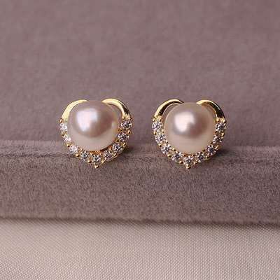 Faux Stud Pearl Ear Rhinestone
