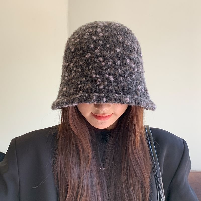 Hat Knit Bucket Melange