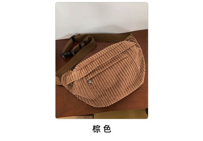 Belt Corduroy Bag Plain