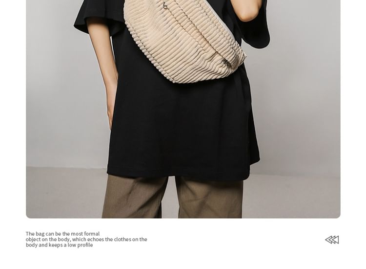 Belt Corduroy Bag Plain