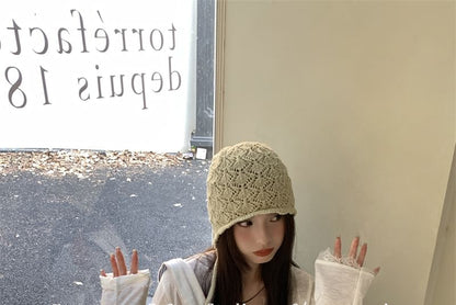 Beanie Crochet Knit Plain