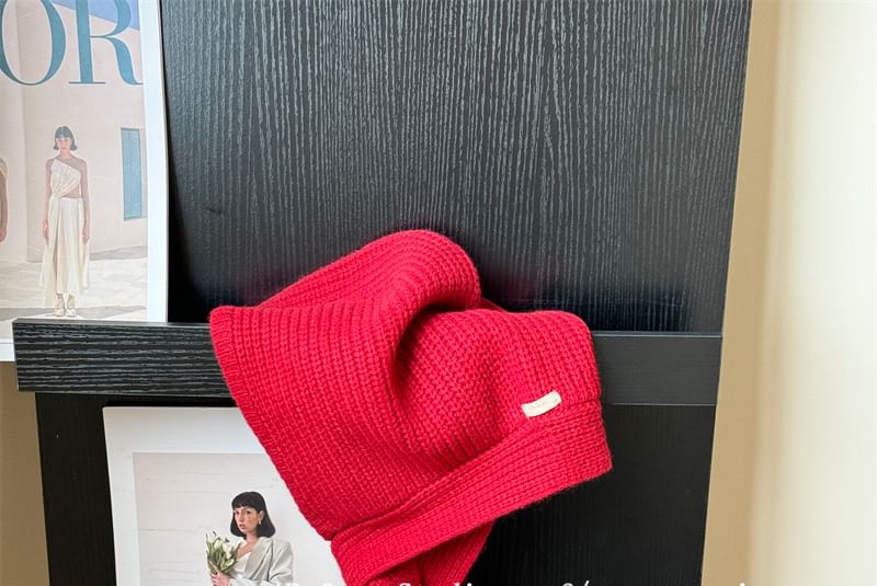 Hat Plain Knit Bonnet