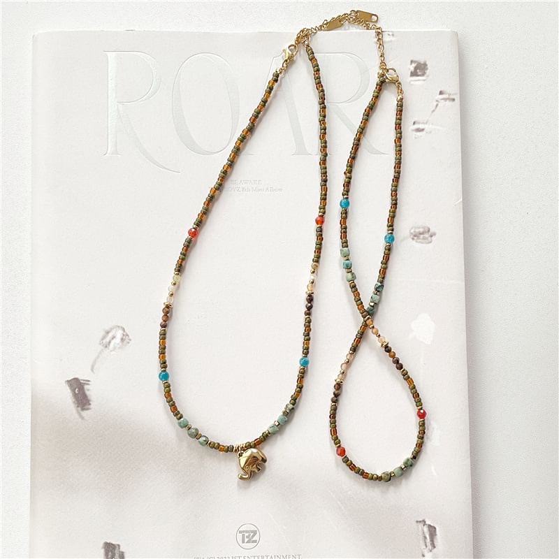 Beaded Necklace / Elephant Necklace