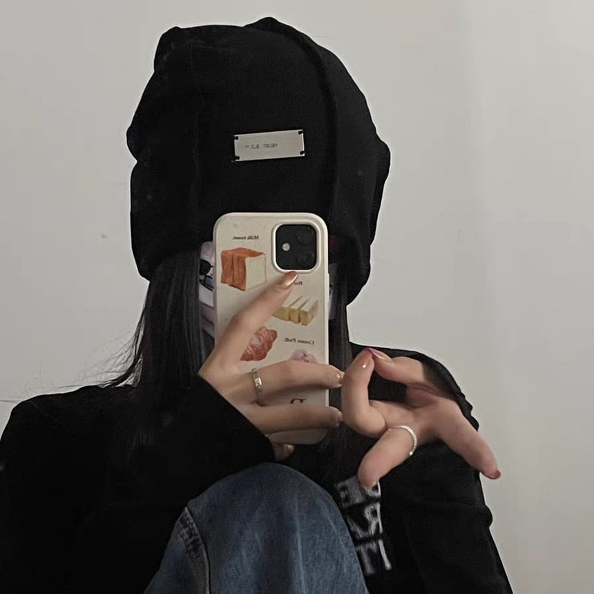 Panel Ribbed Beanie Plain Knit /