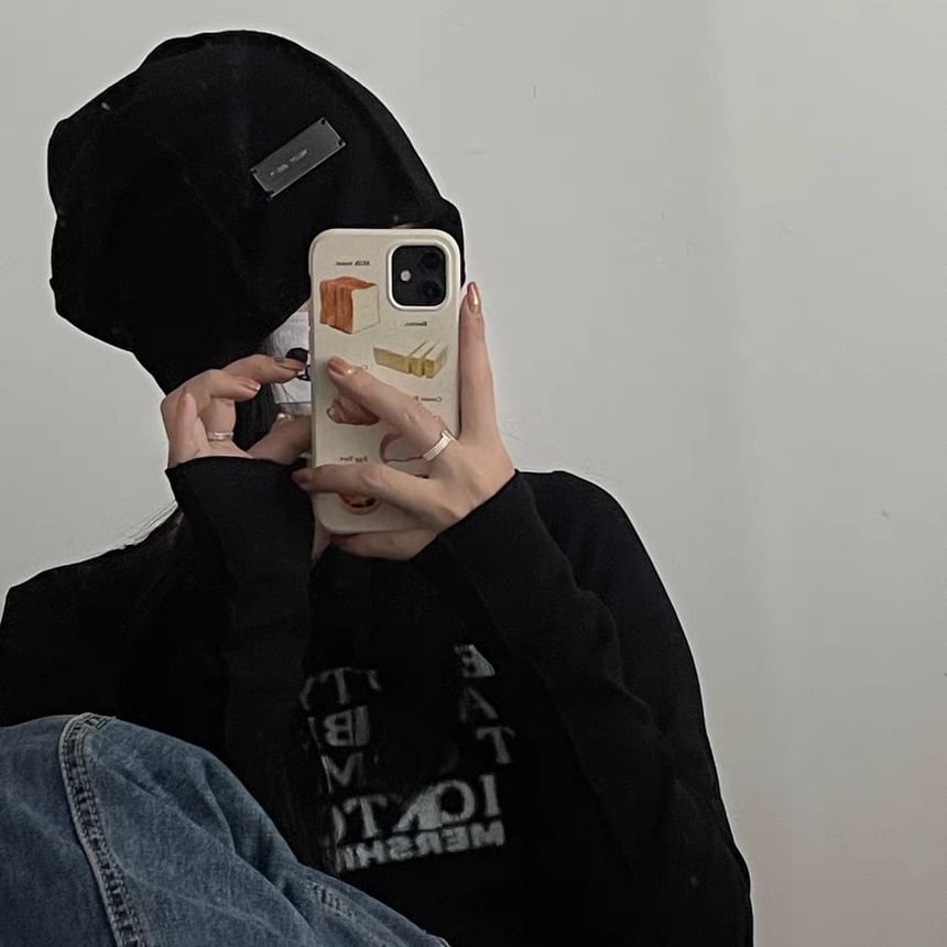 Panel Ribbed Beanie Plain Knit /