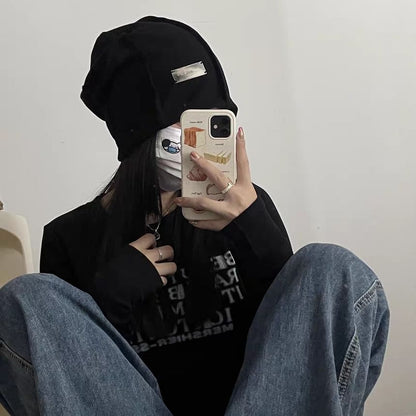 Panel Ribbed Beanie Plain Knit /