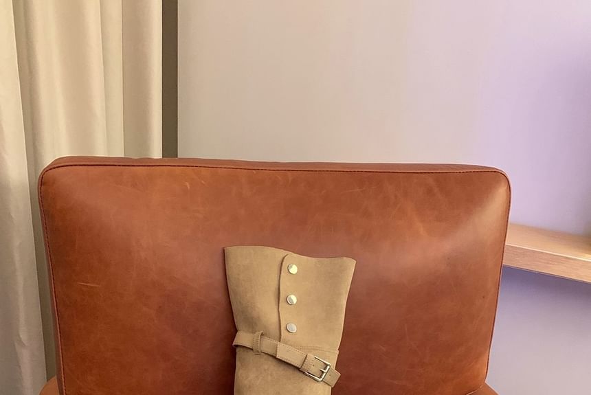 Plain Platform Boots Over-the-Knee Buckled