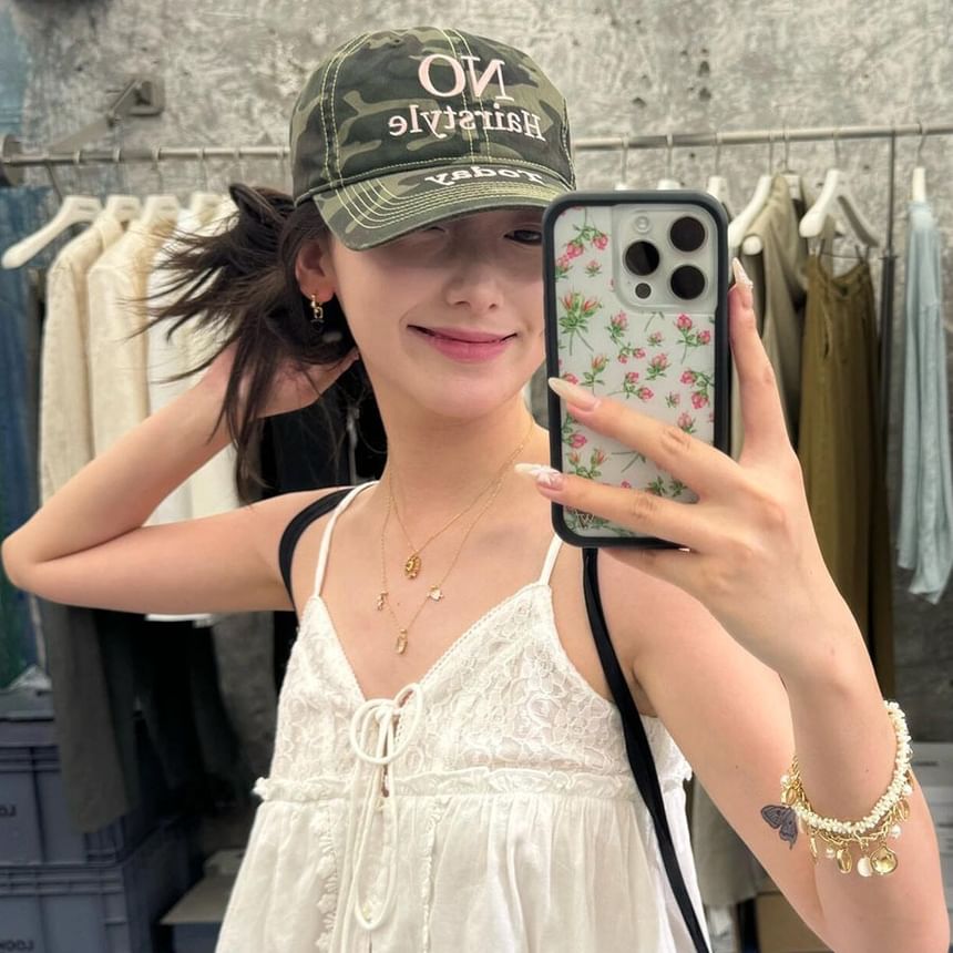 Camo Embroidered Baseball Letter Cap Print
