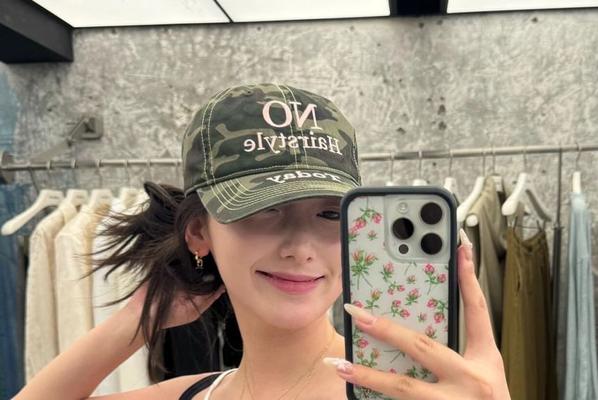 Camo Embroidered Baseball Letter Cap Print
