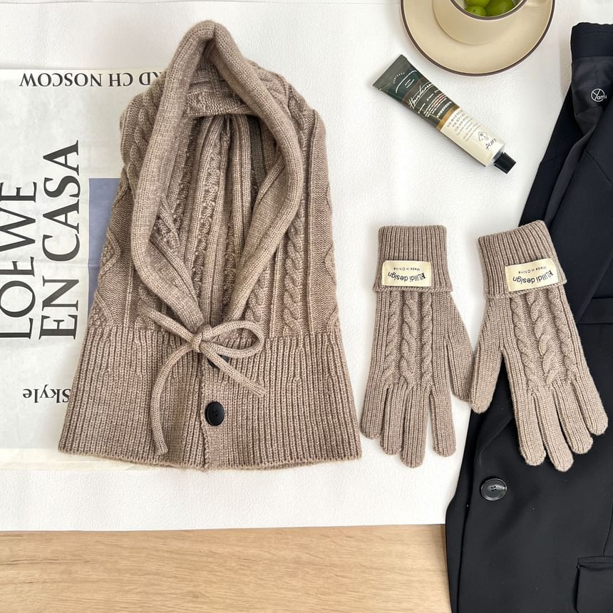 Großhandelsmuster Balaclava Set Einfache Handschuhe / Strick