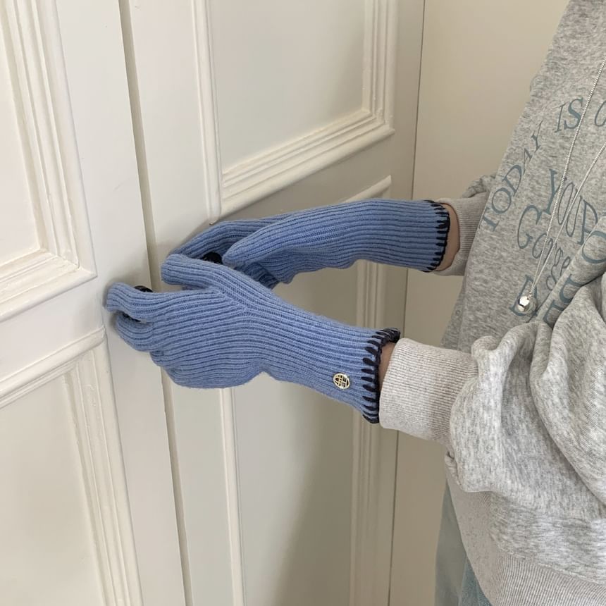 Ribbed Gloves Knit Cuff