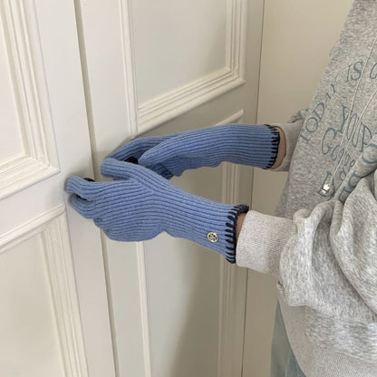 Ribbed Gloves Knit Cuff