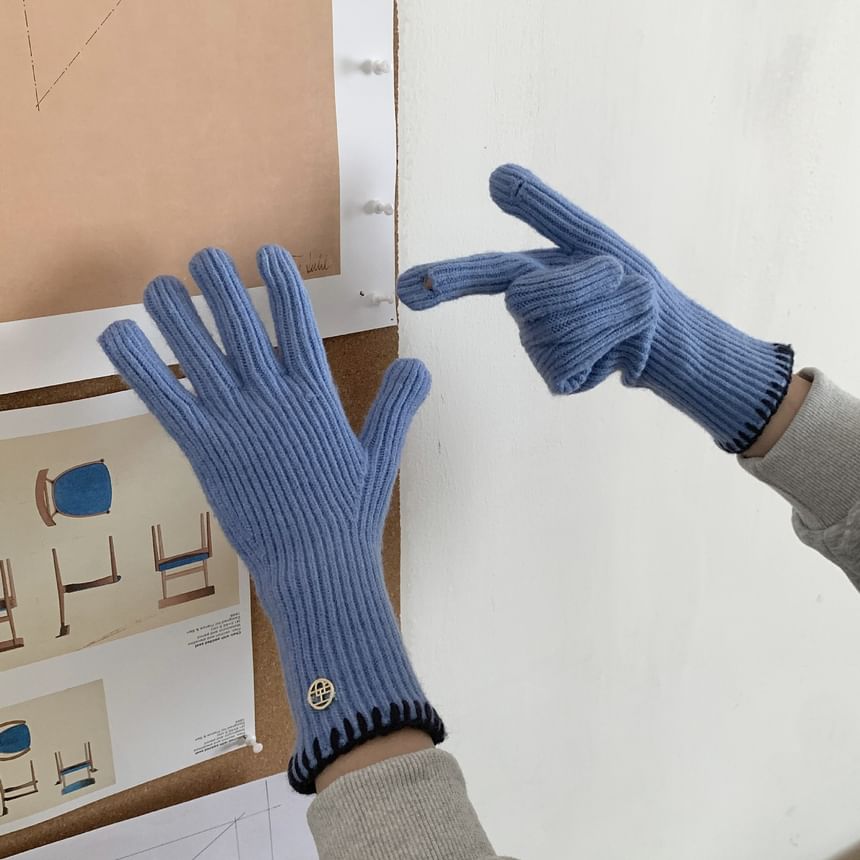 Ribbed Gloves Knit Cuff