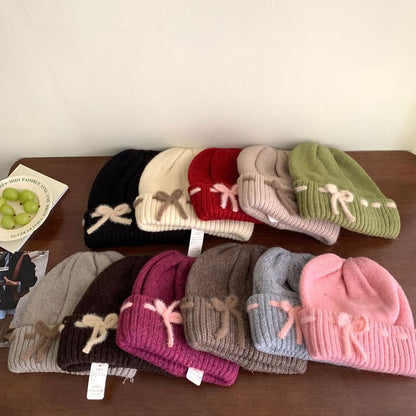 Knit Beanie Bow